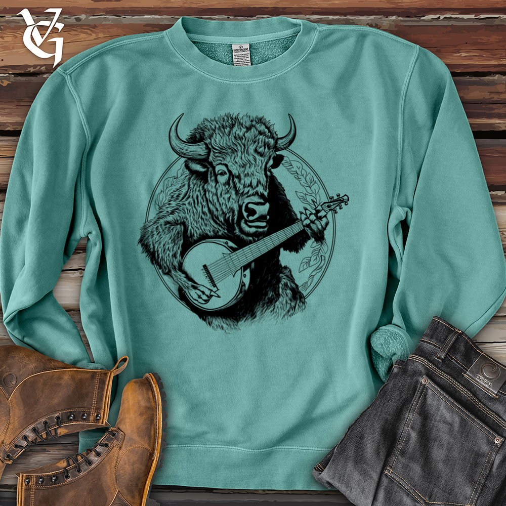 Viking Goods Banjo Bison Pigment-Dyed Crewneck Pigment Mint / L