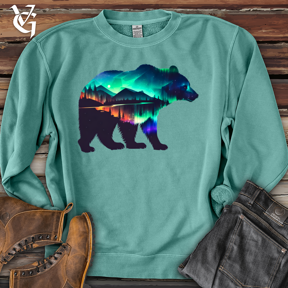 Viking Goods Northern Lights Bear Pigment-Dyed Crewneck Pigment Mint / L