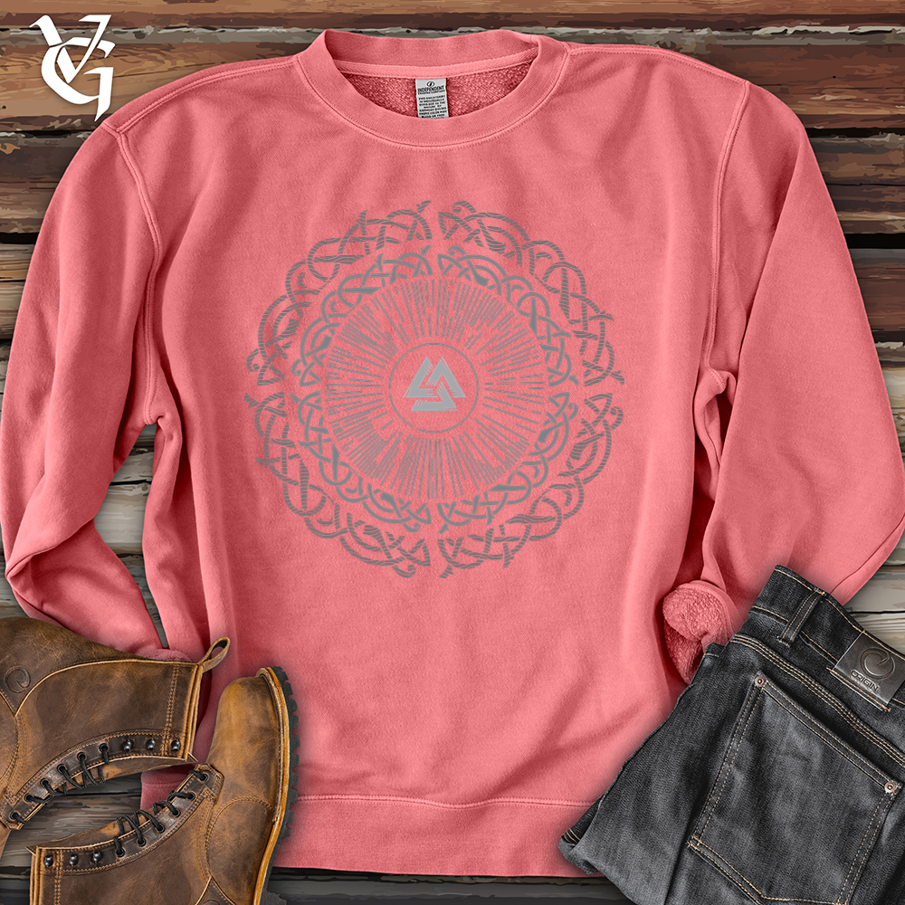 Viking Goods Ancient Round Celtic Pigment-Dyed Crewneck Pigment Pink / L