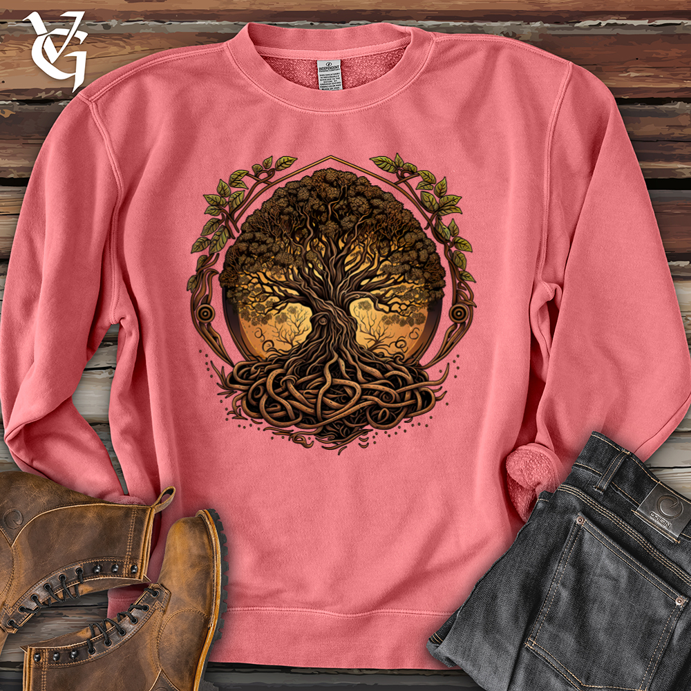 Viking Goods Illuminated Tree Pigment-Dyed Crewneck Pigment Pink / L
