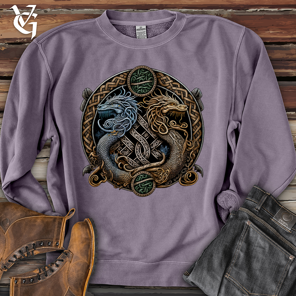 Viking Goods Two Dragons Pigment-Dyed Crewneck Pigment Plum / L