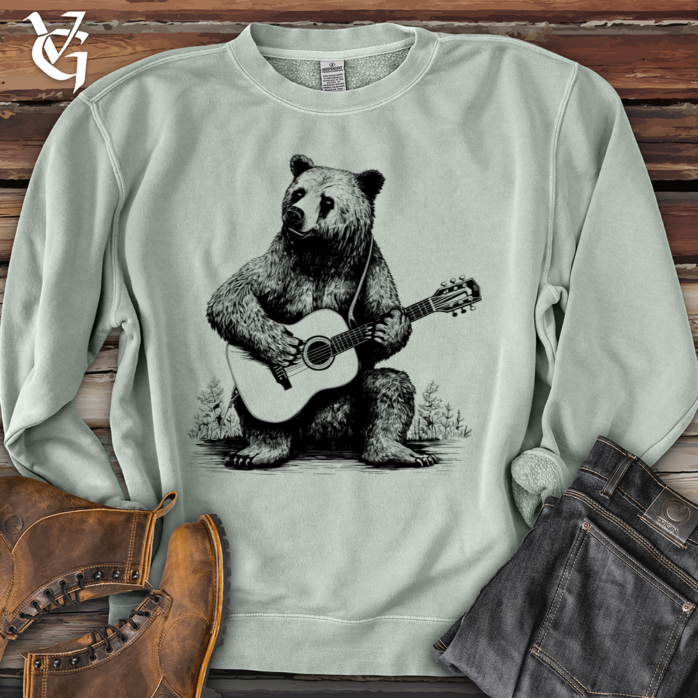 Viking Goods Bear Guitarist Pigment-Dyed Crewneck Pigment Sage / L