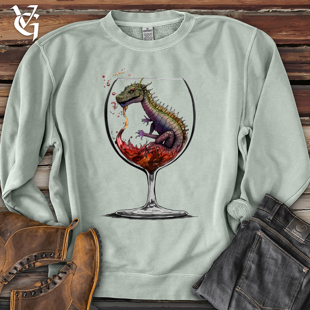 Viking Goods Dragons Drink Pigment-Dyed Crewneck Pigment Sage / L