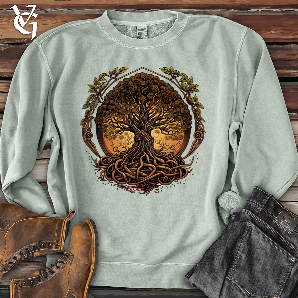 Viking Goods Illuminated Tree Pigment-Dyed Crewneck Pigment Sage / L