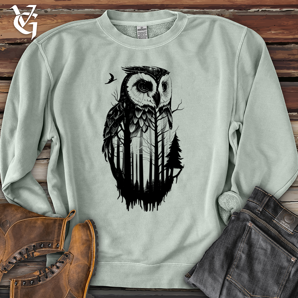 Viking Goods Owl Soul Banjo Bison Pigment-Dyed Crewneck Pigment Sage / L