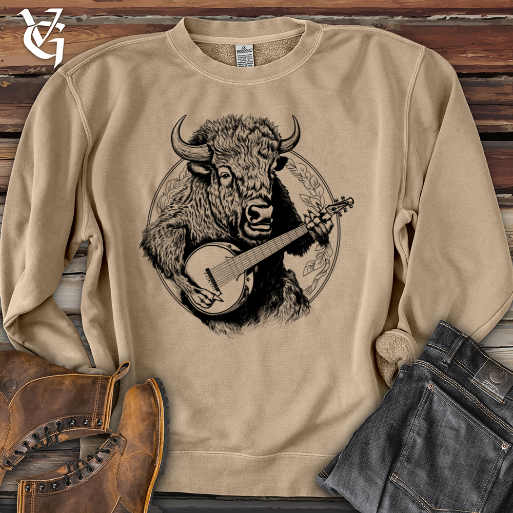 Viking Goods Banjo Bison Pigment-Dyed Crewneck Pigment Sandstone / L