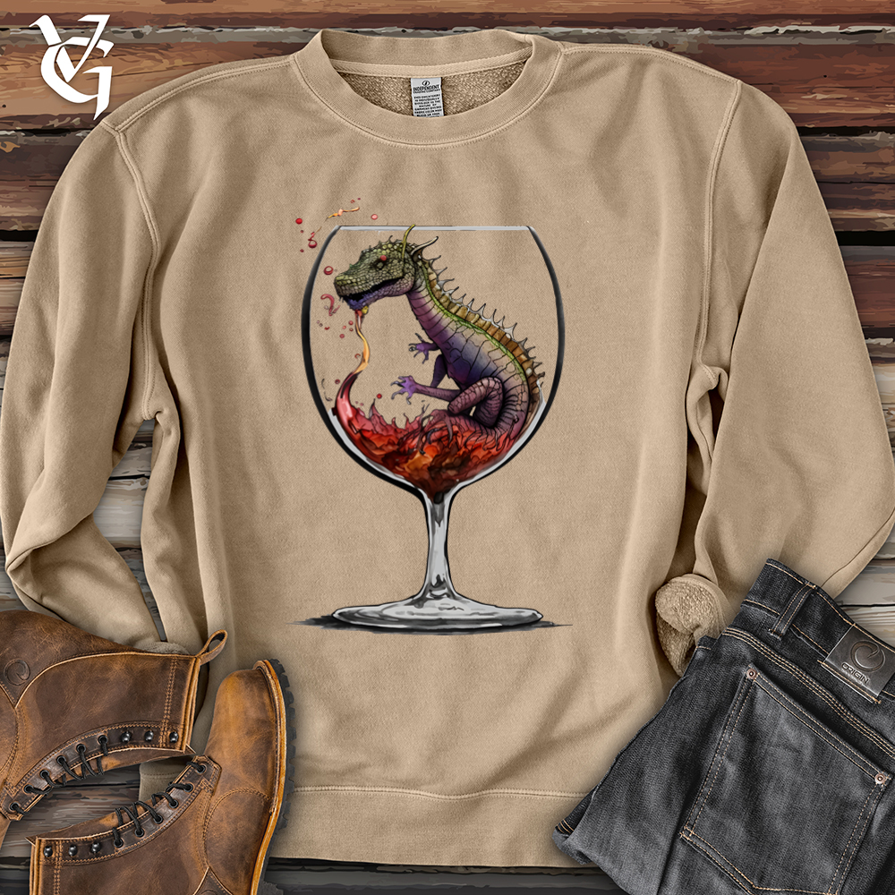 Viking Goods Dragons Drink Pigment-Dyed Crewneck Pigment Sandstone / L