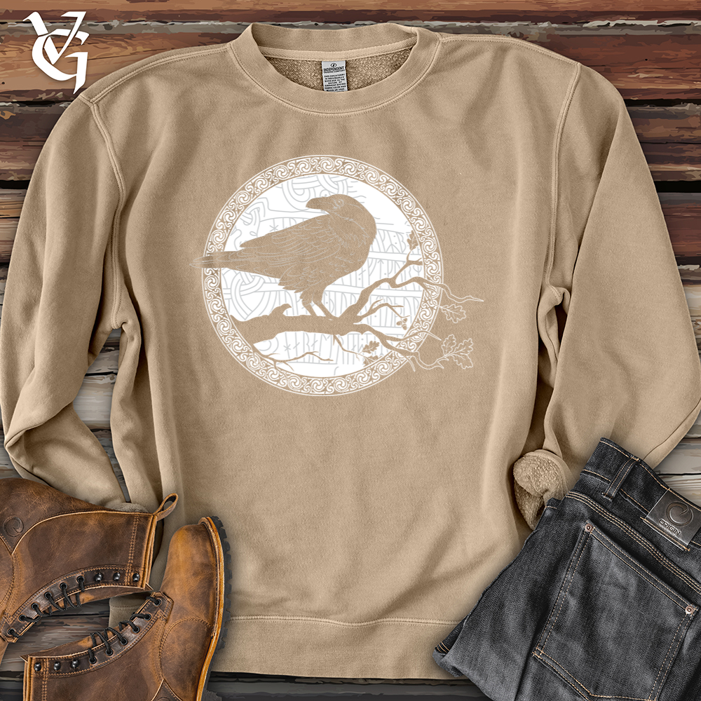 Viking Goods White Raven Winter Pigment-Dyed Crewneck Pigment Sandstone / L