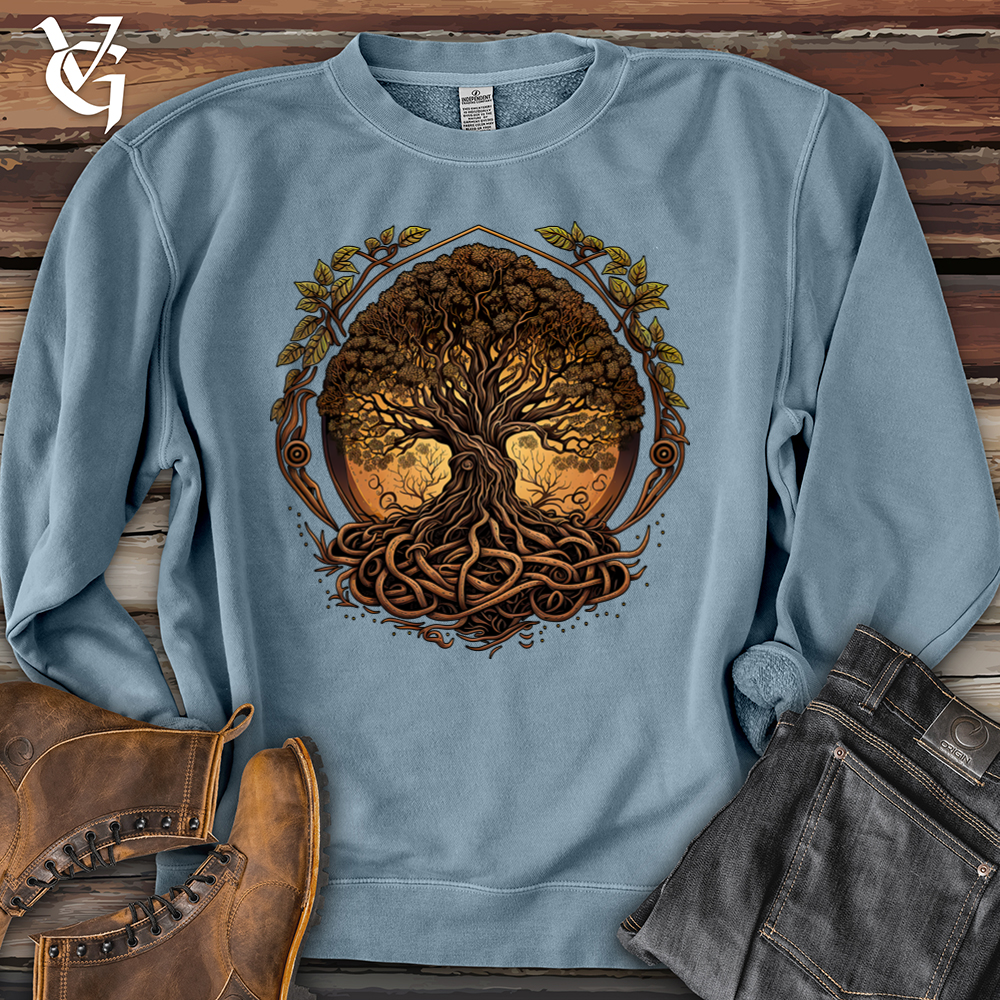 Viking Goods Illuminated Tree Pigment-Dyed Crewneck Pigment Slate Blue / L