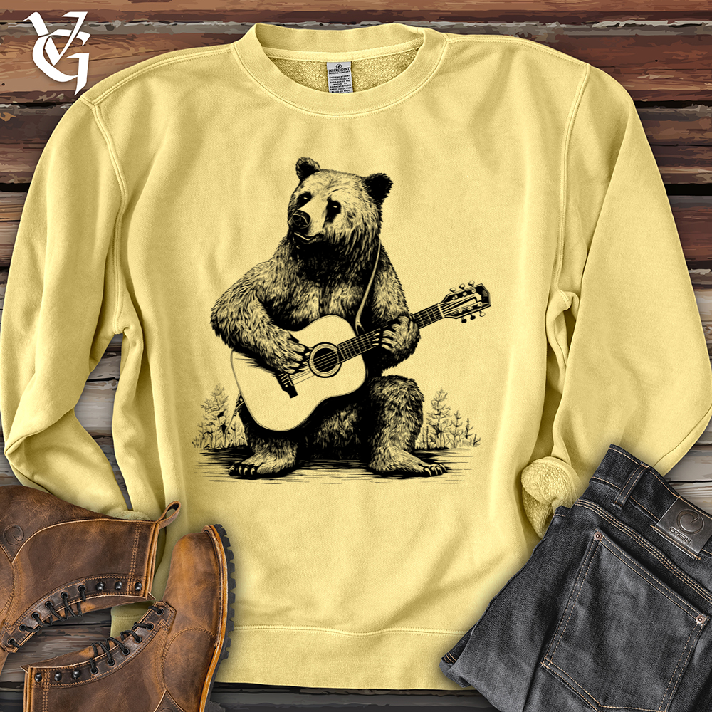 Viking Goods Bear Guitarist Pigment-Dyed Crewneck Pigment Yellow / L