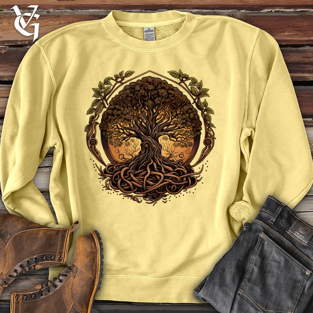 Viking Goods Illuminated Tree Pigment-Dyed Crewneck Pigment Yellow / L