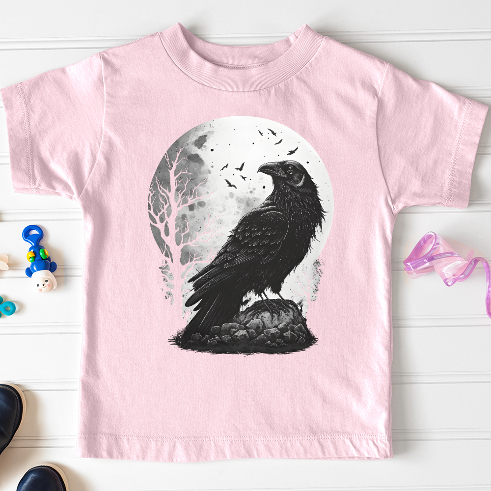 Viking Goods Midnight Raven Perch Toddler Tee Pink / 2T