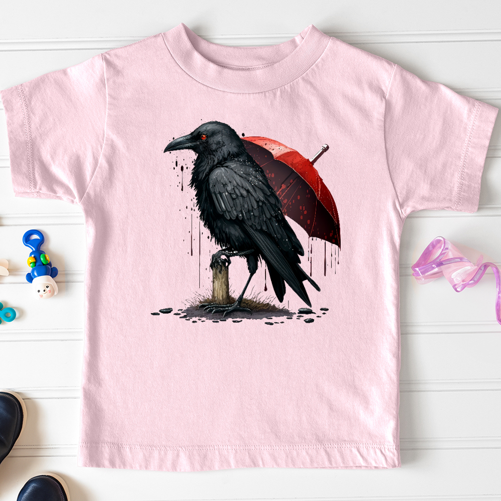 Viking Goods Raven in the Rain Toddler Tee Pink / 2T