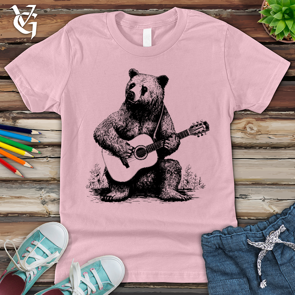 Viking Goods Bear Guitarist Youth Tee Pink / L