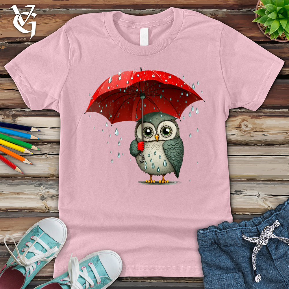 Viking Goods Owl in the Rain Youth Tee Pink / L