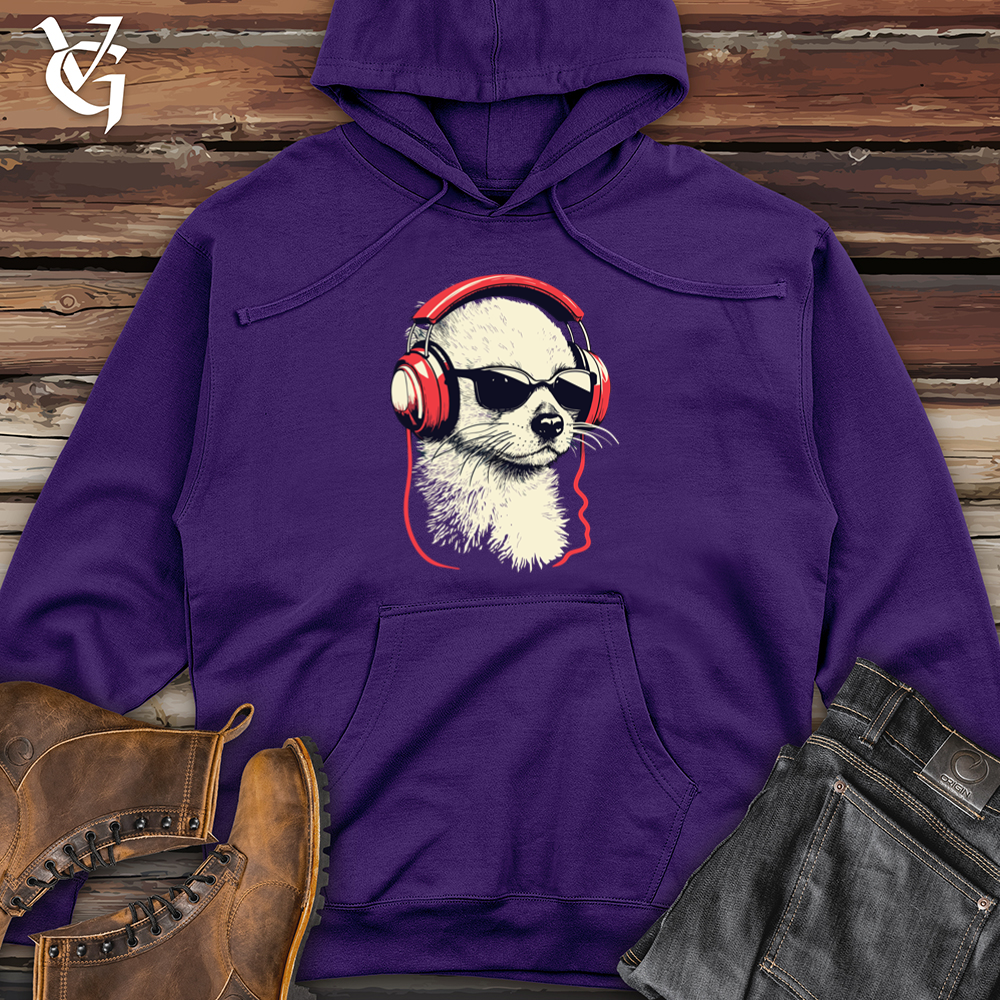 Viking Goods Ferret Headphone Harmony Midweight Hooded Sweatshirt Purple / L