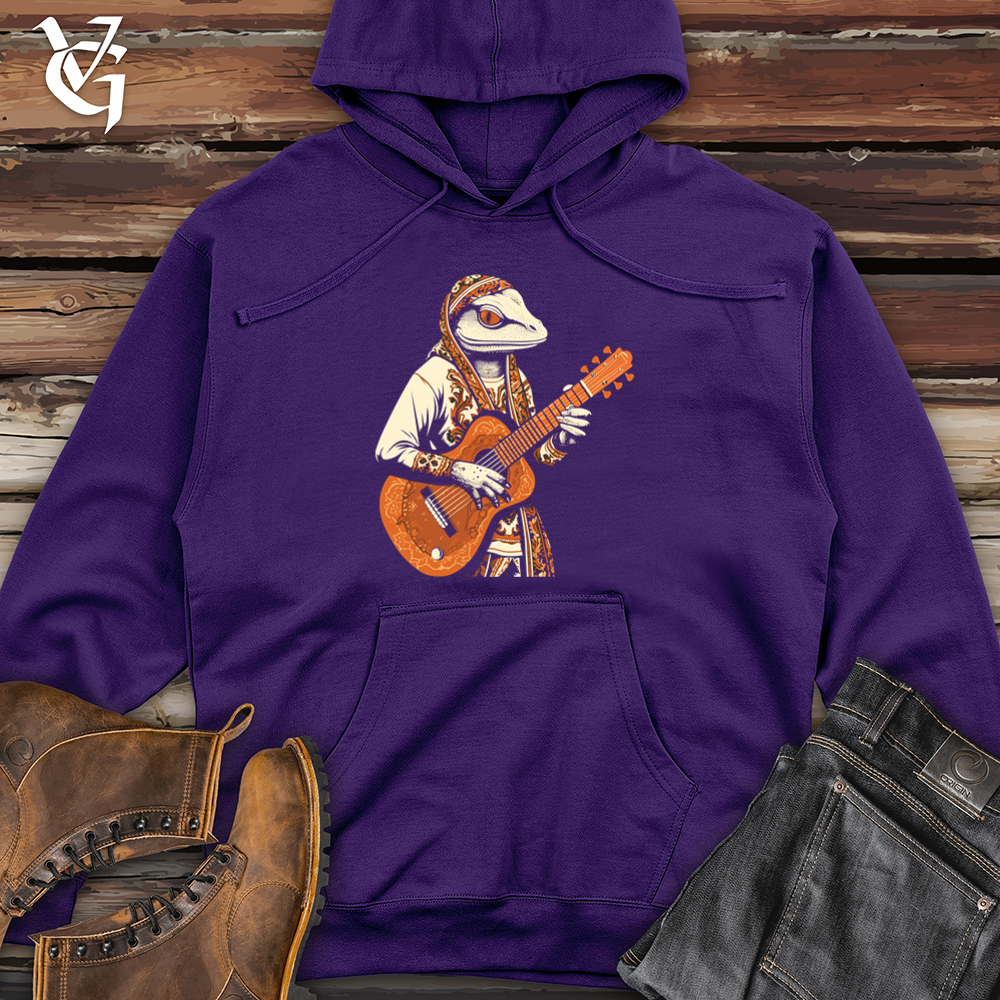 Viking Goods Lizard Desert Guitar Midweight Hooded Sweatshirt Purple / L