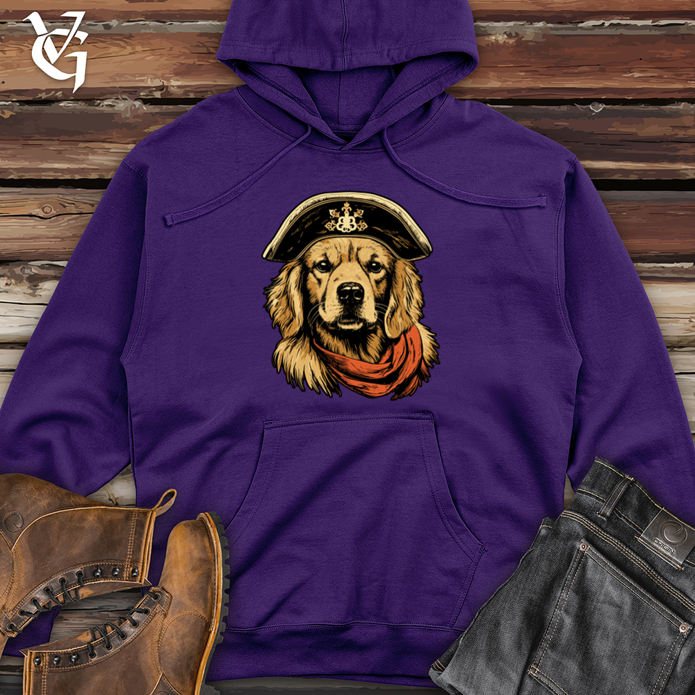 Viking Goods Pirate Pup Golden Retriever Midweight Hooded Sweatshirt Purple / L