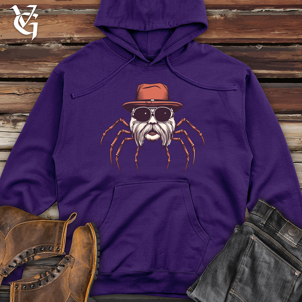 Viking Goods Spider Silken Web Hipster Threads Midweight Hooded Sweatshirt Purple / L