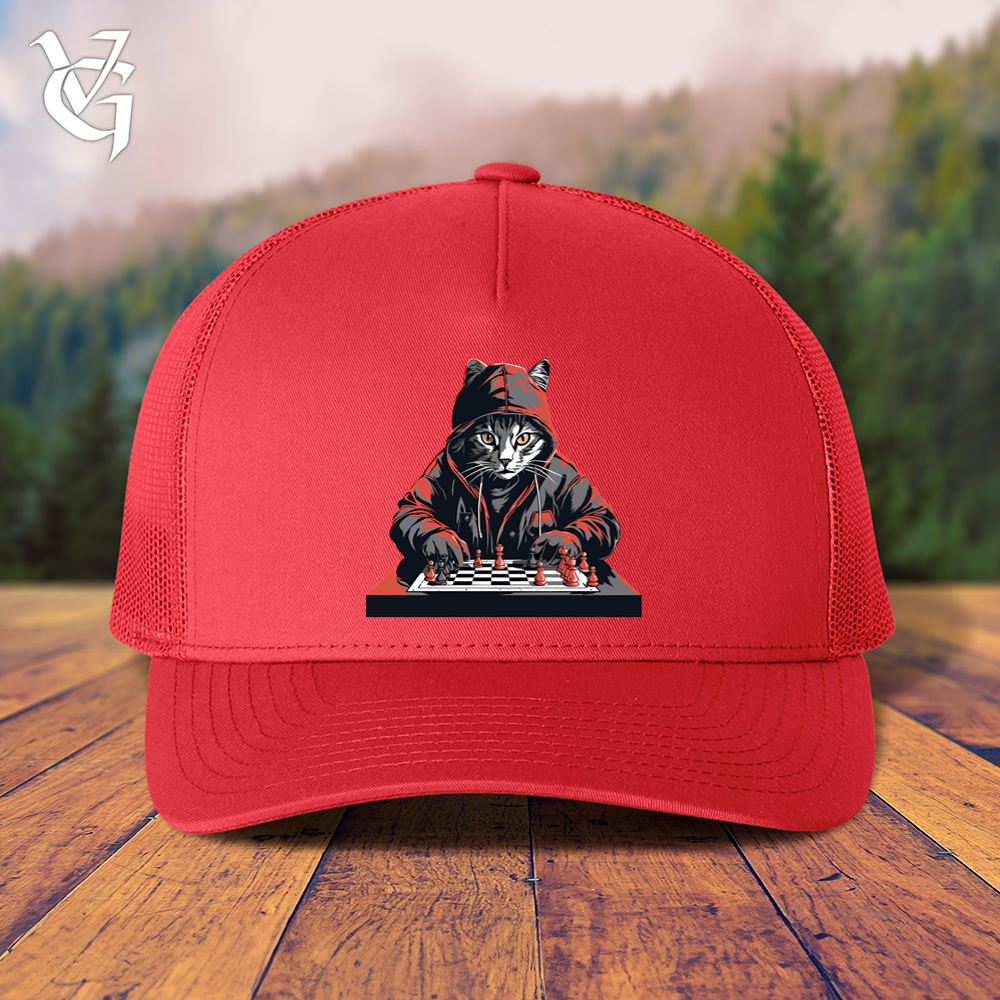 Viking Goods A Cat Playing Chess Trucker Cap Red
