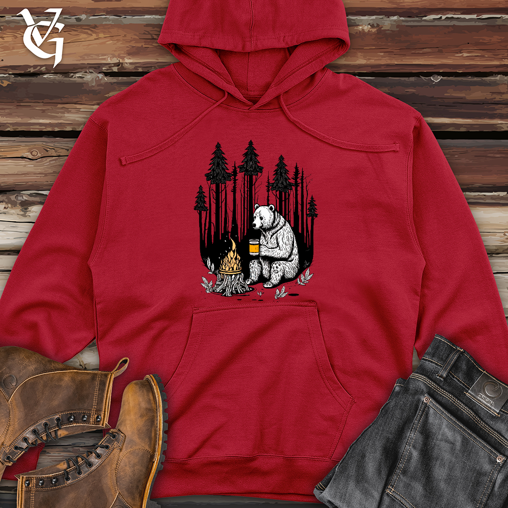 Viking Goods Bear Happy Hour Midweight Hooded Sweatshirt Red / L