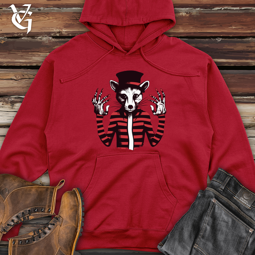 Viking Goods Ferret Nightmare Magician Midweight Hooded Sweatshirt Red / L