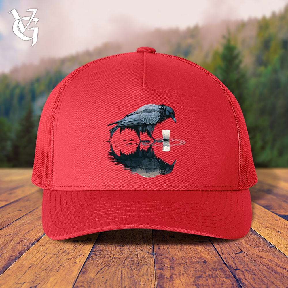 Viking Goods Raven Reflection Trucker Cap Red