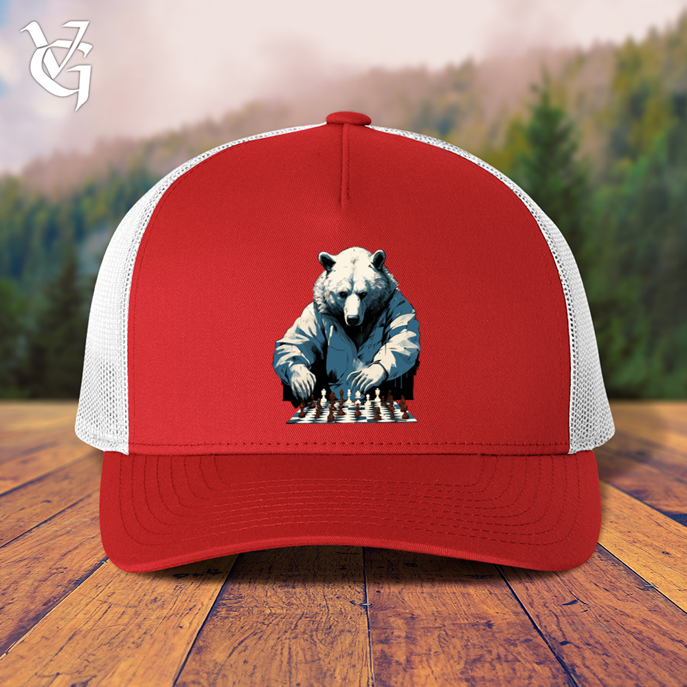 Viking Goods Bear Chess Master Trucker Cap Red/ White