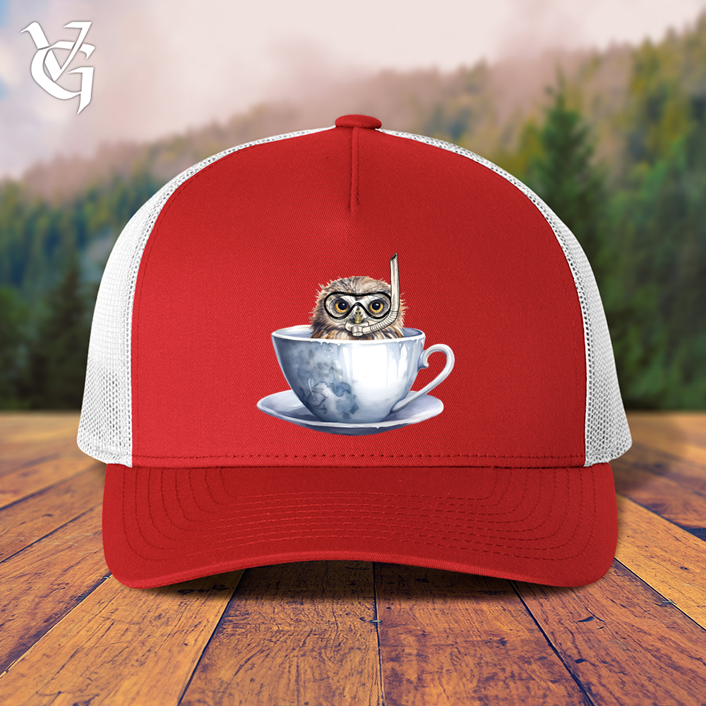 Viking Goods Snorkeling Owl Trucker Cap Red/ White