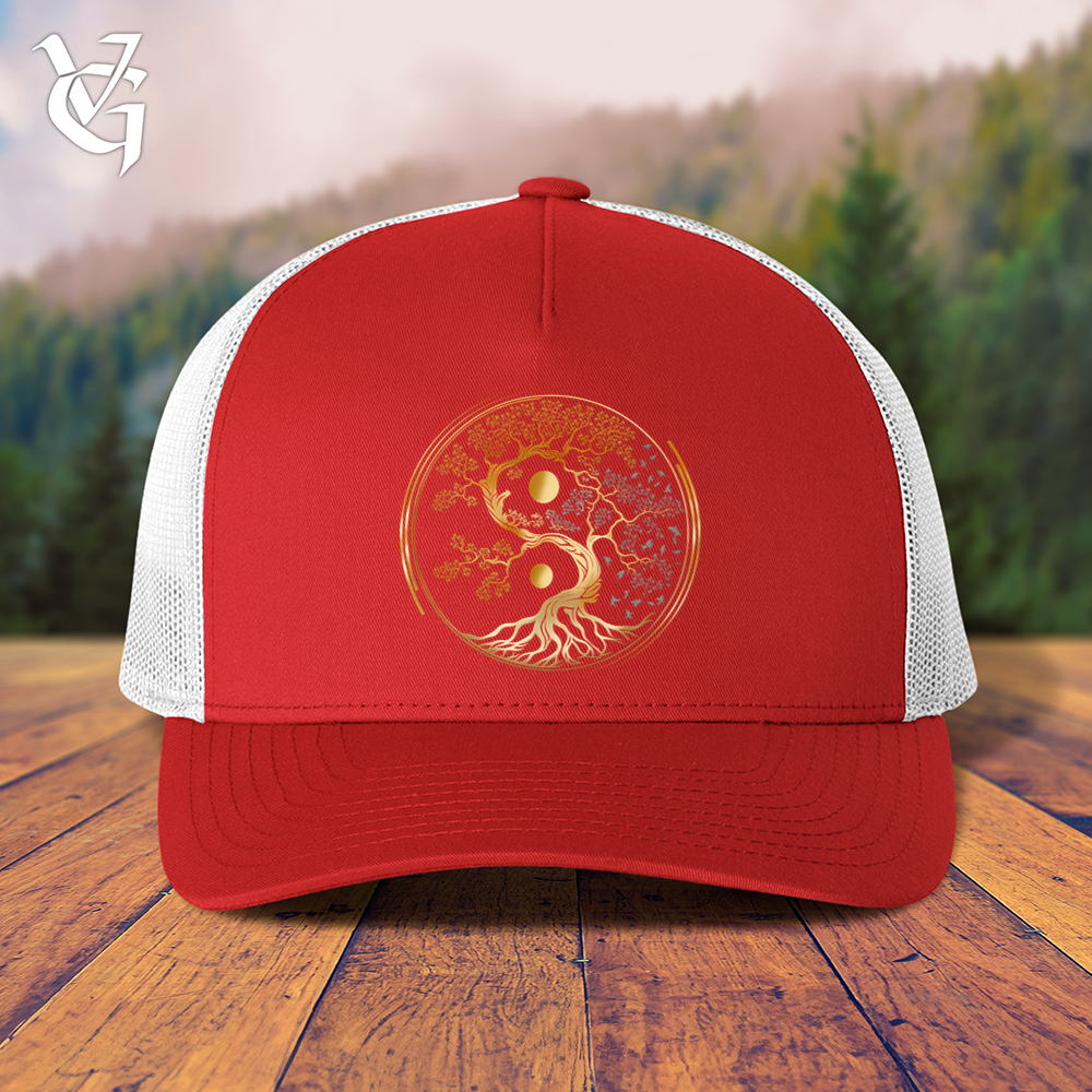 Viking Goods Tree Of Life Yin Yang Trucker Cap Red/ White