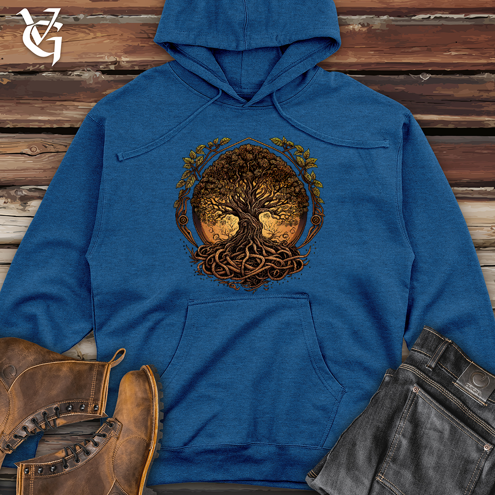 Viking Goods Illuminated Tree Midweight Hooded Sweatshirt Royal Heather / L