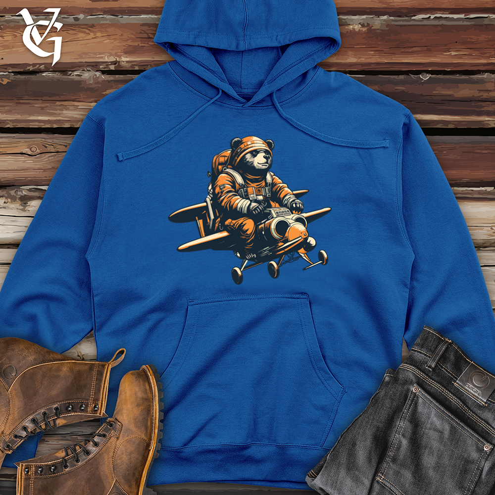 Viking Goods Bear Jetpack Skyward Adventure Midweight Hooded Sweatshirt Royal / L