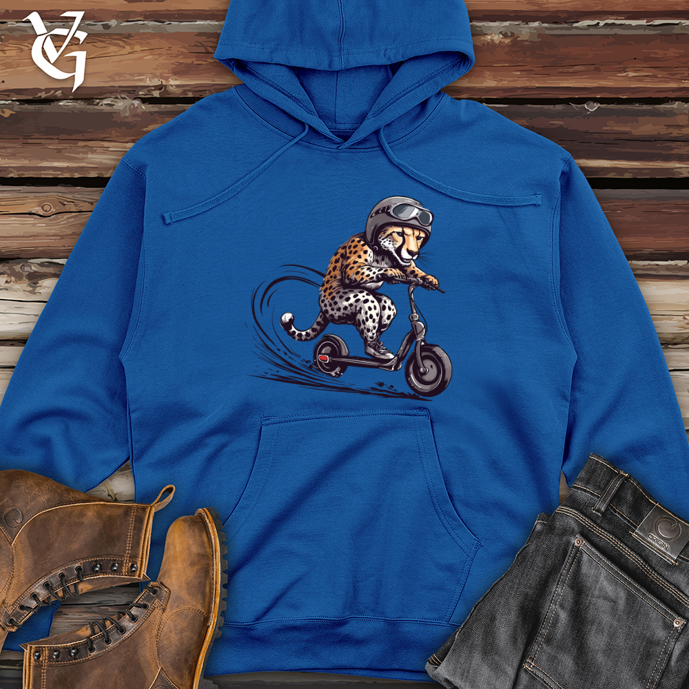 Viking Goods Cheetah Scooter Rush Midweight Hooded Sweatshirt Royal / L
