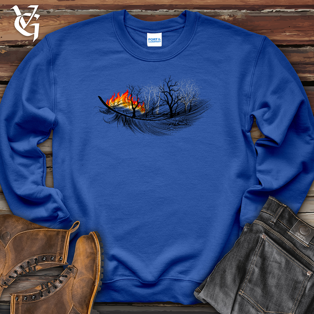 Viking Goods Feathered the Flames Crewneck Royal / L