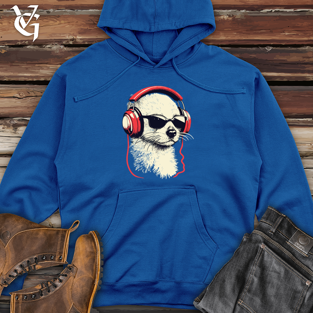 Viking Goods Ferret Headphone Harmony Midweight Hooded Sweatshirt Royal / L