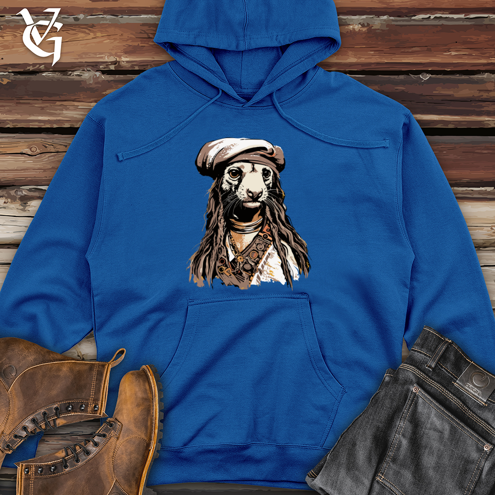 Viking Goods Ferret Pirate Midweight Hooded Sweatshirt Royal / L