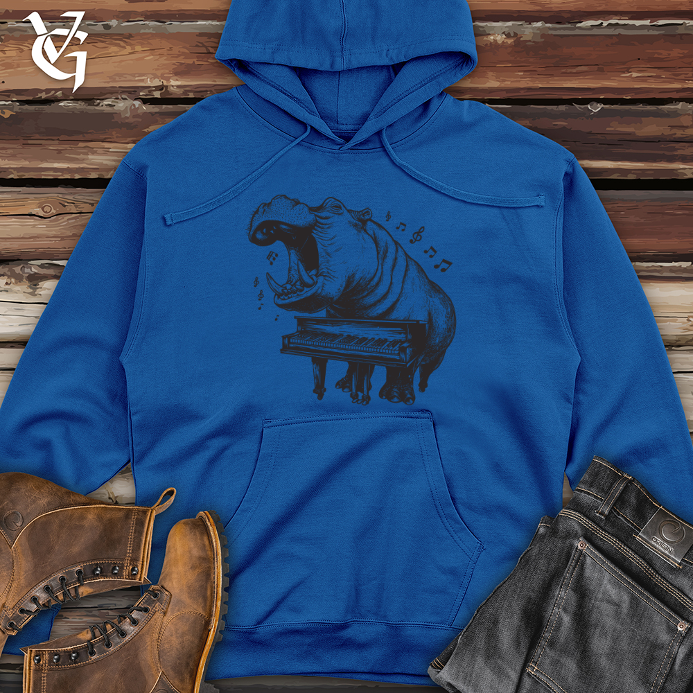 Viking Goods Hippopotamus Melody Maker Midweight Hooded Sweatshirt Royal / L