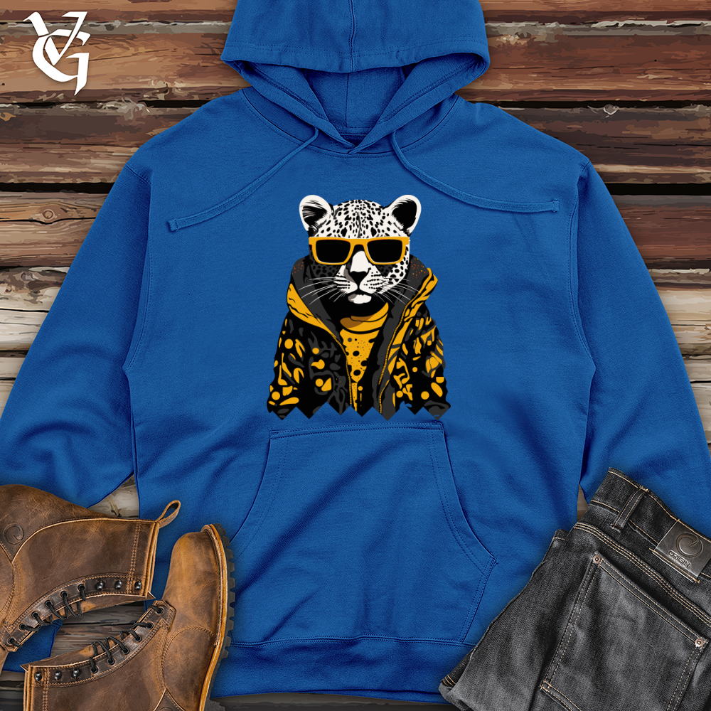 Viking Goods Leopard Streetwear Midweight Hooded Sweatshirt Royal / L