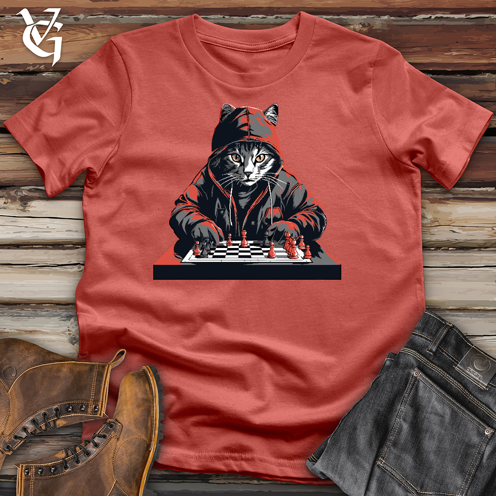 Viking Goods A Cat Playing Chess Cotton Tee Rust / L