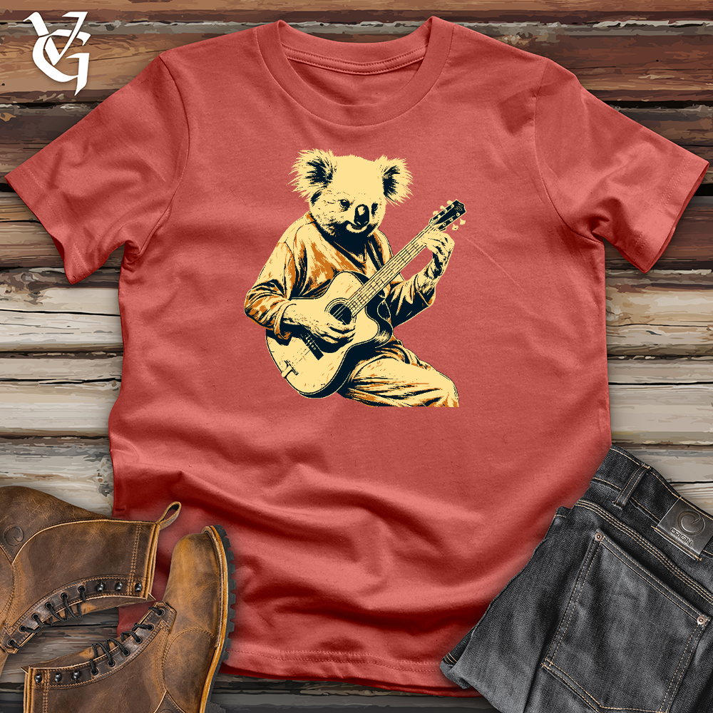 Viking Goods Cool Raccoon Playing Guitar Cotton Tee Rust / L