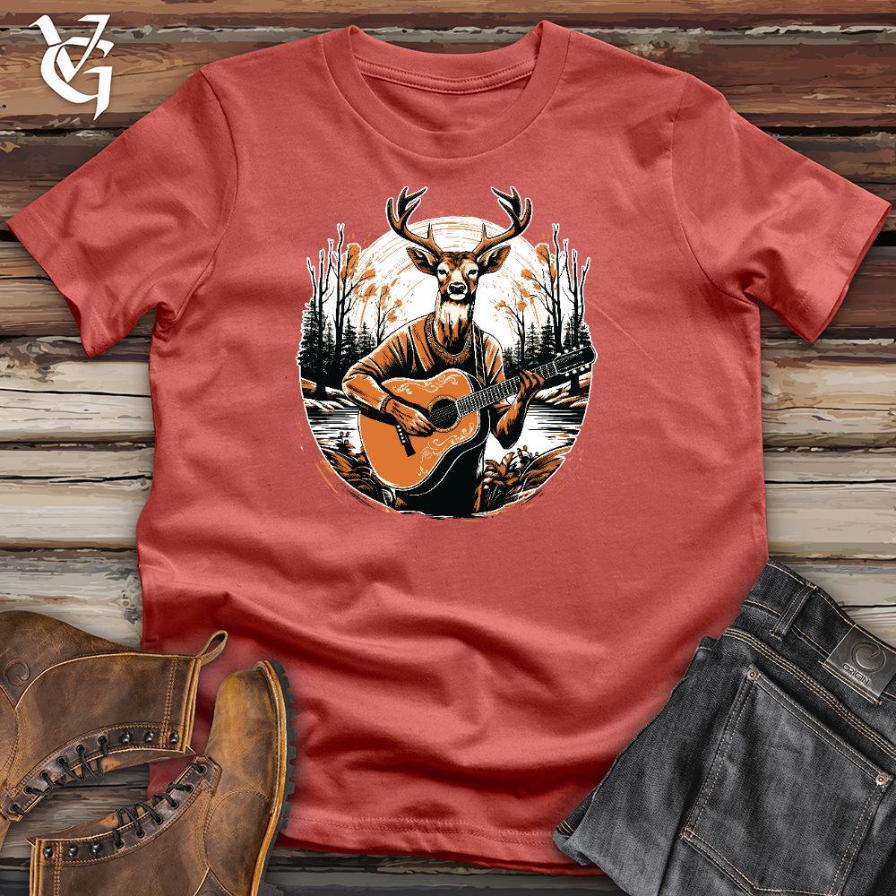 Viking Goods Deer With Guitar Cotton Tee Rust / L