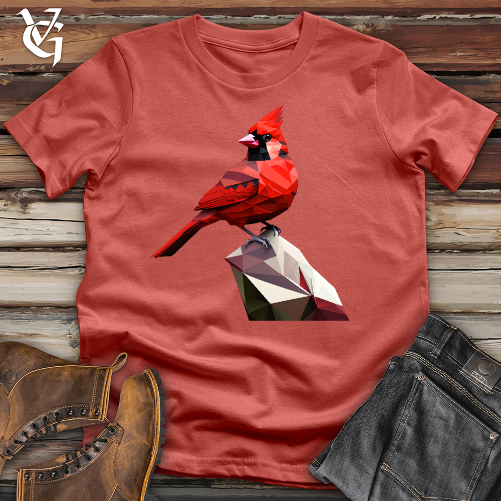 Viking Goods Geometric Cardinal Bird Cotton Tee Rust / L