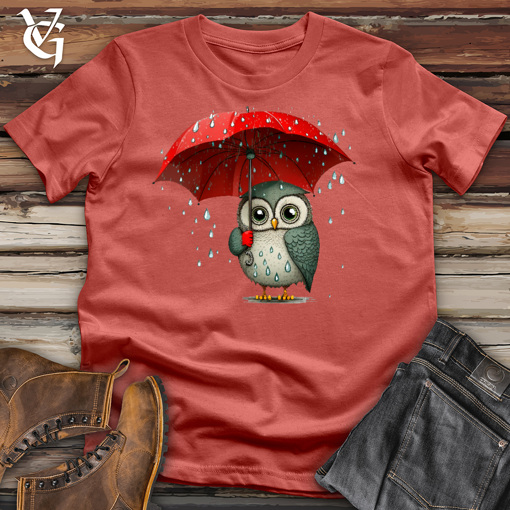 Viking Goods Owl In The Rain Cotton Tee Rust / L