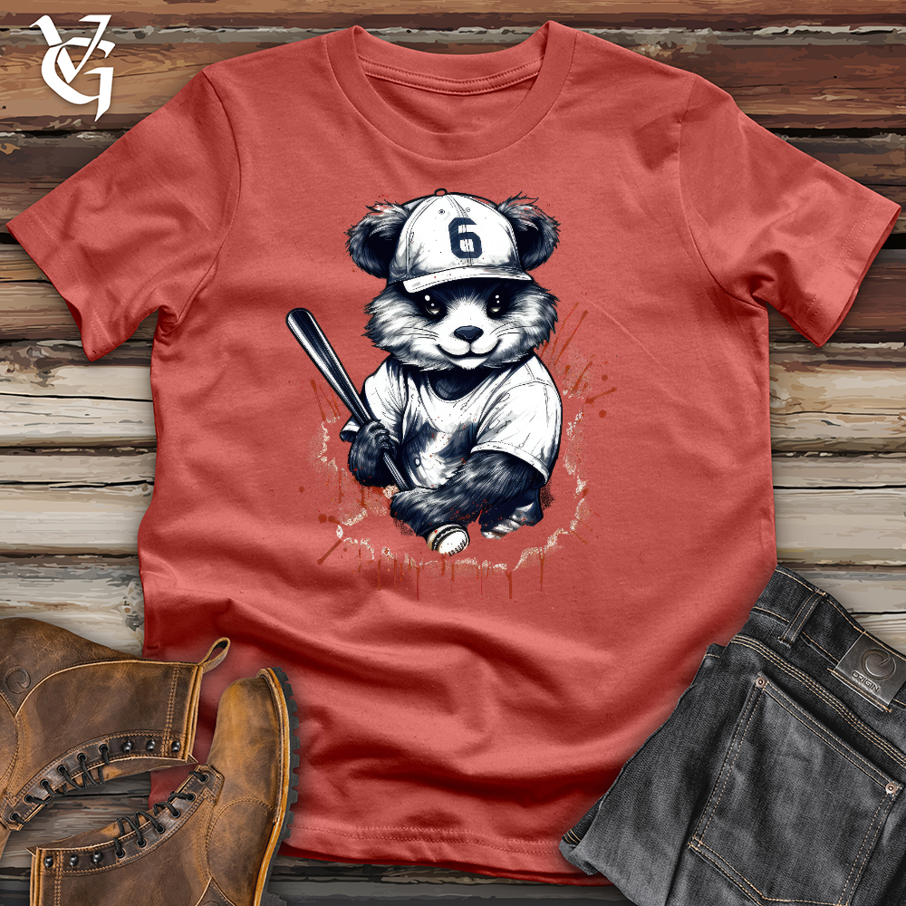 Viking Goods Panda Baseball Player Cotton Tee Rust / L