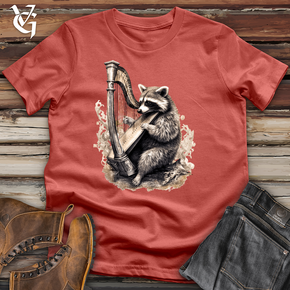 Viking Goods Raccoon Harp Player Cotton Tee Rust / L