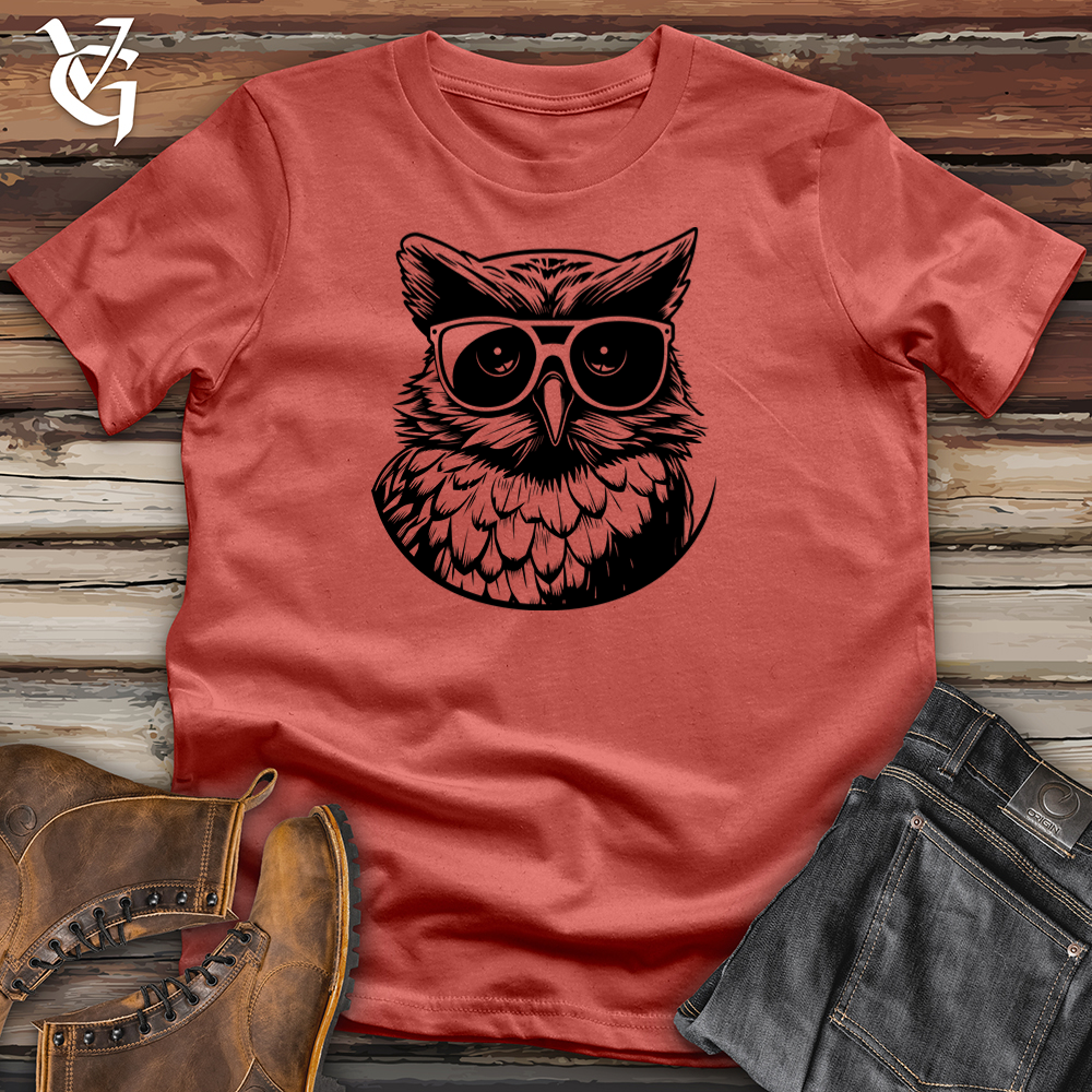 Viking Goods Skateboard Owl Cool Cotton Tee Rust / L
