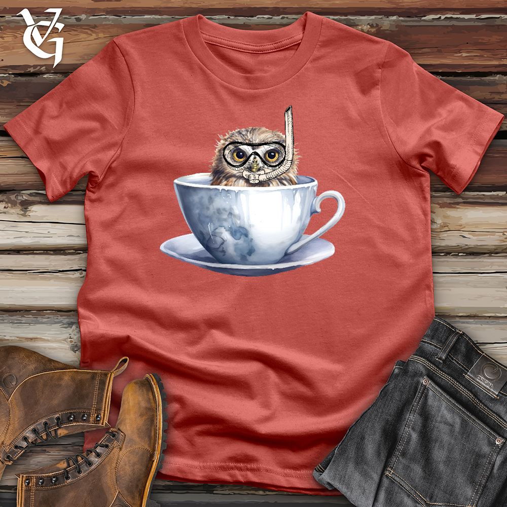 Viking Goods Snorkeling Owl Cotton Tee Rust / L