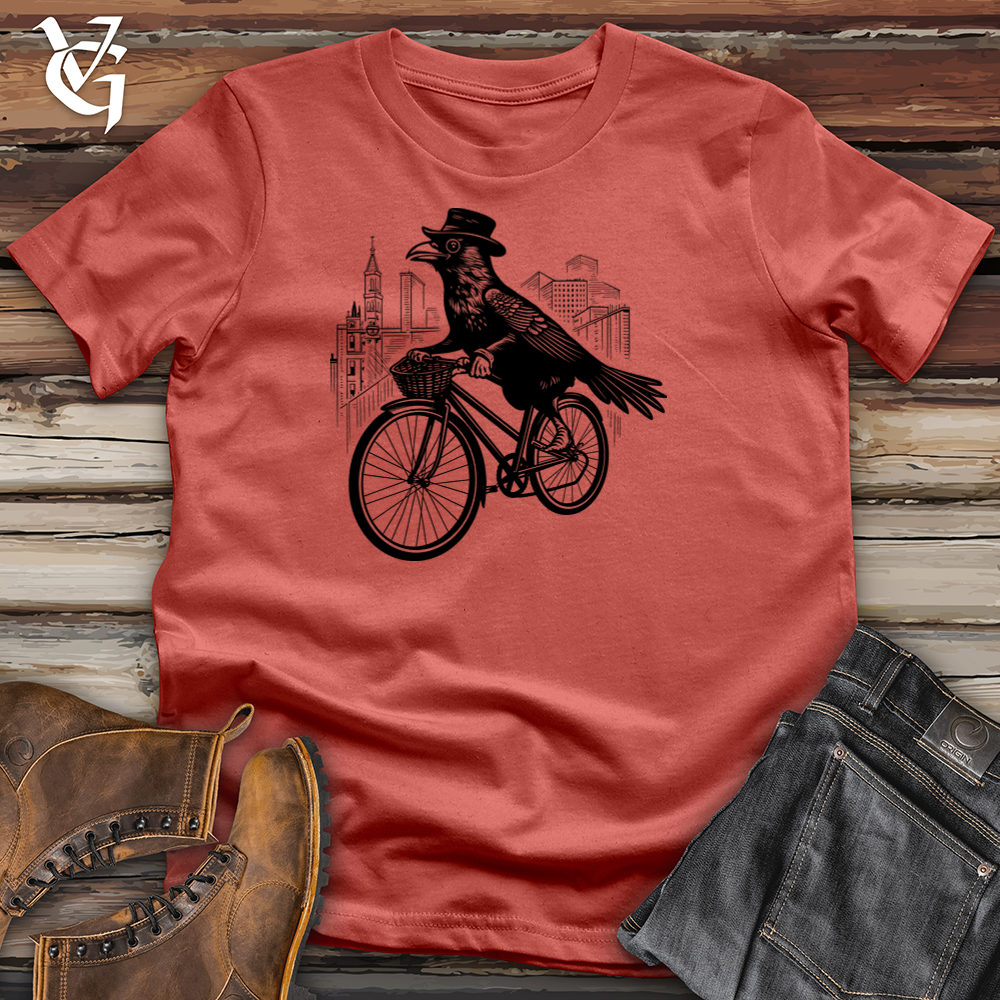 Viking Goods Stylish Raven Pedaler Cotton Tee Rust / L