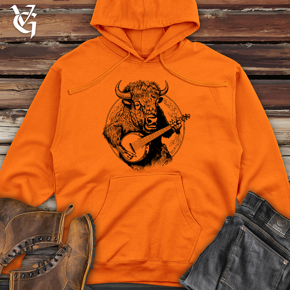 Viking Goods Banjo Bison Midweight Hooded Sweatshirt Safety Orange / L