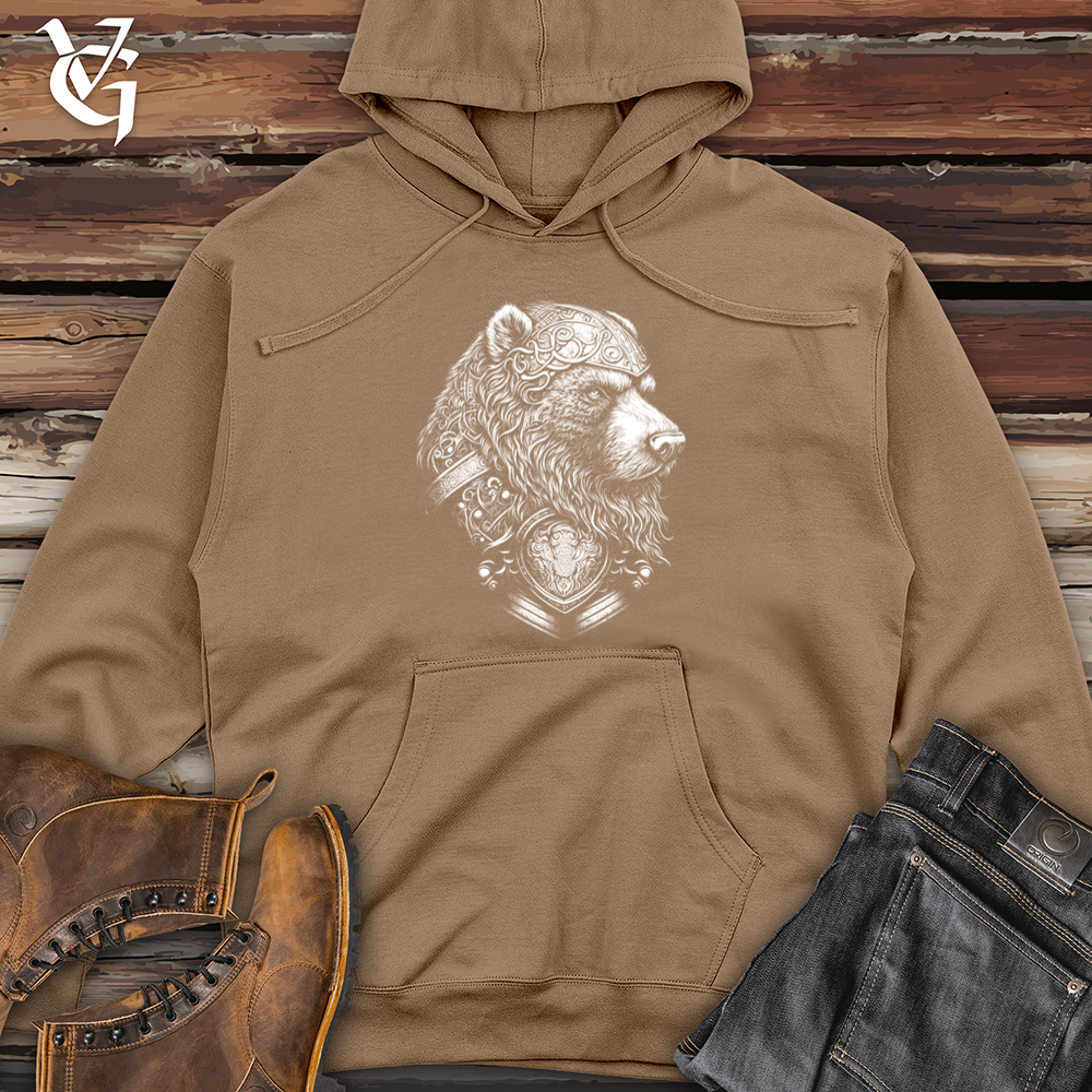 Viking Goods Handsome Celtic Bear Midweight Hooded Sweatshirt Sandstone / L